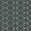 Horizontal seamless pattern in green olive orange yellow. Ethnic textile print. Vector fashion background. Ribbons.