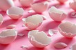 eggshell on a pink background