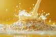 oat milk on a yellow background