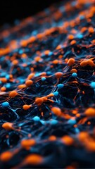 Poster - Animation slow moving of molecules or network . Animation of seamless loop. abstract background.