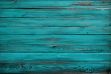 Wall Mural - Turquoise planks. Wooden board timber. Generate Ai