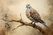 Turtle dove. Animal spring forest. Generate Ai