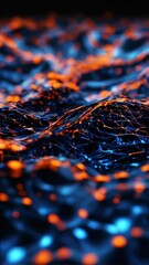 Poster - Animation slow moving of molecules or network . Animation of seamless loop. abstract background.