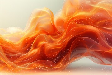 Poster - A visually stunning image that captures the fluid movement and grace of flowing orange fabric in an abstract fashion