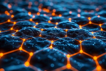 Poster - A digital representation of a network with glowing nodes and connections symbolizing connectivity