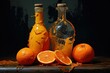 Two bottle orange essence skin. Fruit extract. Generate Ai