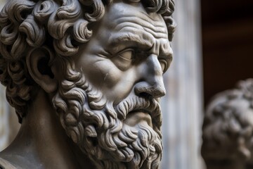 Sticker - Detailed sculpture of an ancient greek philosopher