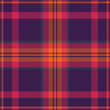 Striped plaid vector texture, customer tartan pattern background. Intricate fabric seamless check textile in dark and violet colors.