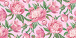 Spring seamless pattern with rose flowers and sakura blossoms for delicate home design