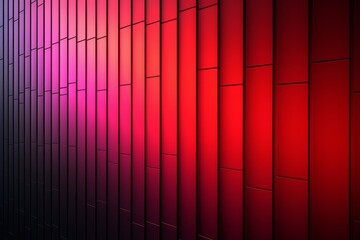 Poster - The image presents a powerful contrast of vivid red geometric patterns meticulously arranged on a dark, shadowy background