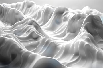Poster - Digitally created image with a refined monochromatic silk-like texture, presenting waves that give an impression of gentle tranquility