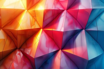 Poster - A stunning mix of sharp geometric shapes with a glowing effect, portraying modern art and vibrancy