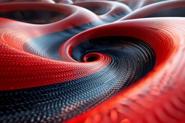 Poster - A captivating glossy texture with a ripple effect in red and blue, creating a sense of depth and fluid motion