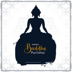 Canvas Print - Happy Buddha Purnima Indian festival cultural background illustration