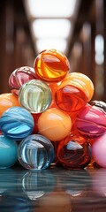 Sticker - Colorful glass spheres with reflections