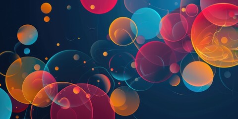 Poster - abstract background with colorful bubbles aig51a.