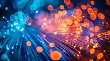 Vibrant abstract fiber optic light bokeh