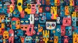 © Sodapeaw - A colorful collage of faces with a variety of expressions. Scene is playful and whimsical, with the faces appearing to be smiling and laughing