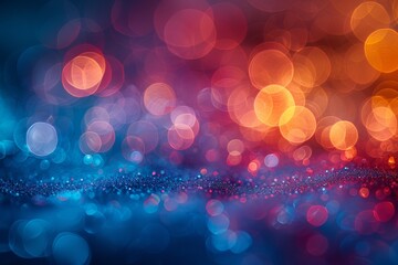 Poster - A vibrant abstract background with a bokeh effect, featuring a spectrum of red and blue hues