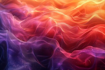 Poster - An illuminated abstract image of colorful waving silk with subtle sparkles suggesting elegance