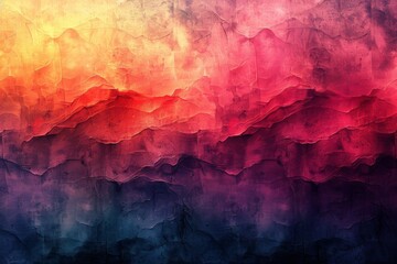 Poster - This image features a stunning abstract representation of a mountainous landscape with a colorful array of hues blending together