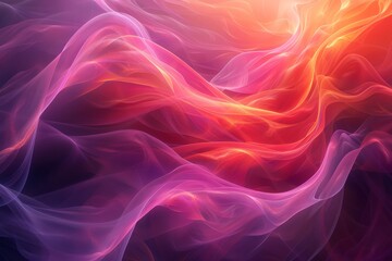 Poster - A warm-toned abstract wave design conveying fluidity and softness through its ethereal quality and smooth gradient transitions rendered digitally