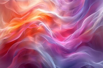 Poster - The image presents a softly blended abstract wave pattern with smooth pastel tones, invoking a sense of calm and digital art elegance