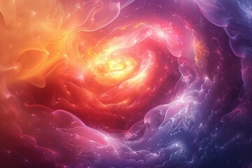 Fototapete - This abstract image showcases a swirling vortex in vibrant colors, suggesting dynamism and flow