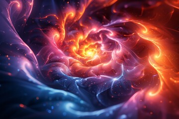 Poster - Mesmerizing digital art piece capturing the essence of cosmic activity with swirling patterns and intense colors