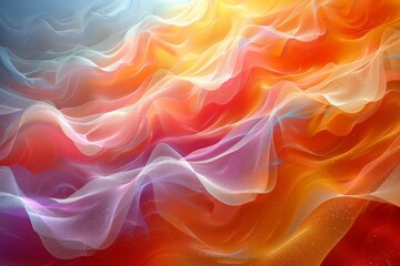 Fototapete - A captivating blend of colorful abstract waves, gradients, and glitter creating a warm and inviting background