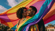 © goddess - Generative AI, rainbow flag, LGBT people, gay pride month, drag queen, symbol parade holiday