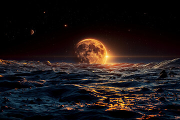 Wall Mural - surreal solar system: a celestial canvas of wonders and imagination. generative ai
