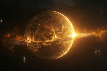 Wall Mural - surreal solar system: a celestial canvas of wonders and imagination. generative ai