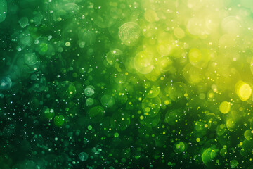 Sticker - Vibrant Green Abstract Texture with Colorful Splashes