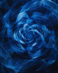 Wall Mural - Abstract blue swirls with a mystical, fluid texture.