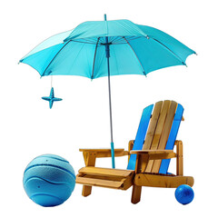 Wall Mural - beach chair with umbrella