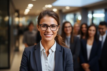 Canvas Print - Confident businesswoman smiling in office