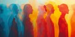 © VAshowcase - Silhouette of a group of people on a colorful background