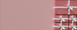 © RocknRoller Studios - Romantic Wallpaper with Valentine's Day Presents Precisely arranged in a Grid. Modern Pink and White banner with copy-space.