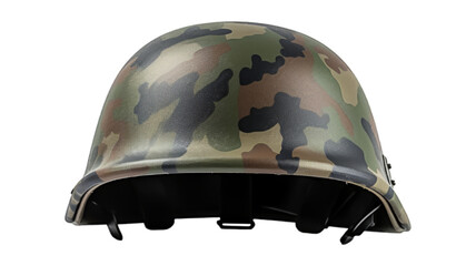 Wall Mural - Military Helmet isolated on transparent png background. Generative ai