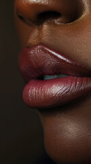 Sticker - close up of black lips with matte lipstick 