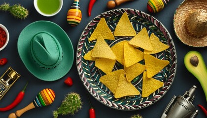 traditional mexican pattern with colorful elements for cinco de mayo celebration