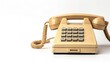 Closeup retro home landline cordless phone technology on white background, Generated AI image