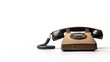 Closeup retro home landline cordless phone technology on white background, Generated AI image