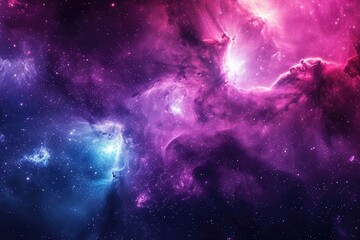 Wall Mural - Mystical nebula clouds in deep space. Illustration of a background with a majestic space theme.