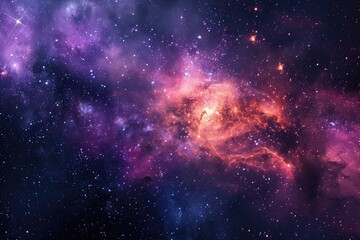 Wall Mural - Starry night in the milky way galaxy. Illustration of a background with a majestic space theme.