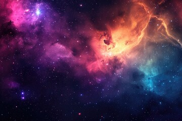 Wall Mural - Ethereal nebula formations in the infinite cosmos. Illustration of a background with a majestic space theme.