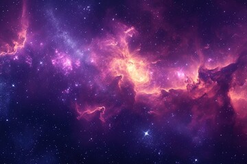 Wall Mural - Abstract space art with galaxies and celestial bodies. Illustration of a background with a majestic space theme.