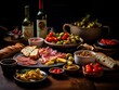 © Balaraw - Delicious Mediterranean appetizer platter with wine