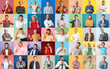 © Pixel-Shot - Big collage of different men on color background